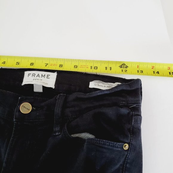 🇺🇸 FRAME DENIM Black Distressed Skinny Jeans - Picture 9 of 11